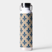 Lilie Pattern, Royal French Blue on Cream Trinkflasche (Vorne)