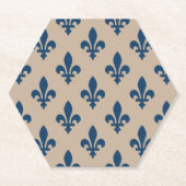 Lilie Pattern, Royal French Blue on Cream Untersetzer (Vorderseite)