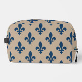 Lilie Pattern, Royal French Blue on Cream Waschbeutel (Vorderseite)
