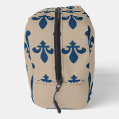 Lilie Pattern, Royal French Blue on Cream Waschbeutel (Rechts)