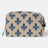 Lilie Pattern, Royal French Blue on Cream Waschbeutel (Rückseite)
