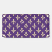 Lilie Pattern, Royal French Cream auf Lila Banner (Horizontal)