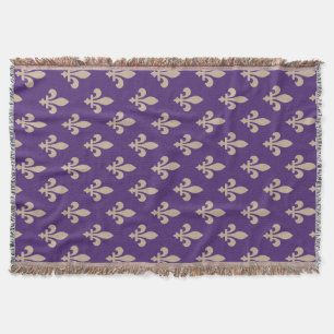 Lilie Pattern, Royal French Cream auf Lila Decke