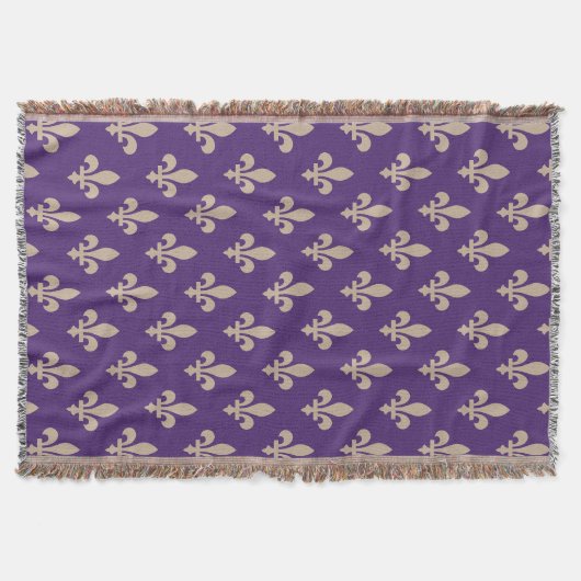 Lilie Pattern, Royal French Cream auf Lila Decke (Vorderseite)