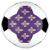 Lilie Pattern, Royal French Cream auf Lila Fußball (Gedreht)
