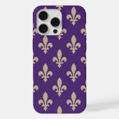 Lilie Pattern, Royal French Cream auf Lila iPhone Hülle (Rückseite)
