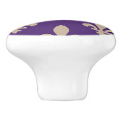 Lilie Pattern, Royal French Cream auf Lila Keramikknauf (Seitenansicht)