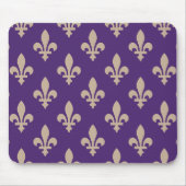 Lilie Pattern, Royal French Cream auf Lila Mousepad (Vorne)