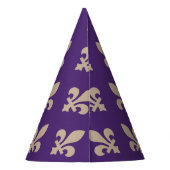 Lilie Pattern, Royal French Cream auf Lila Partyhütchen (Rückseite)