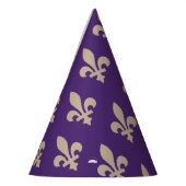 Lilie Pattern, Royal French Cream auf Lila Partyhütchen (Links)