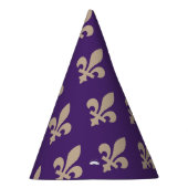 Lilie Pattern, Royal French Cream auf Lila Partyhütchen (Rechts)