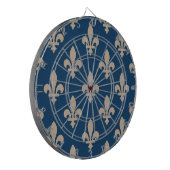 Lilie Pattern, Royal French, Cream on Blue Dartscheibe (Vorderseite Links)