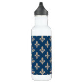 Lilie Pattern, Royal French, Cream on Blue Edelstahlflasche (Rechts)