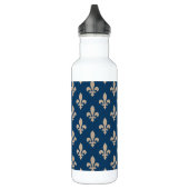 Lilie Pattern, Royal French, Cream on Blue Edelstahlflasche (Links)
