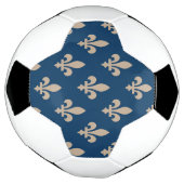 Lilie Pattern, Royal French, Cream on Blue Fußball (Gedreht)