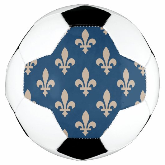 Lilie Pattern, Royal French, Cream on Blue Fußball (Vorderseite)