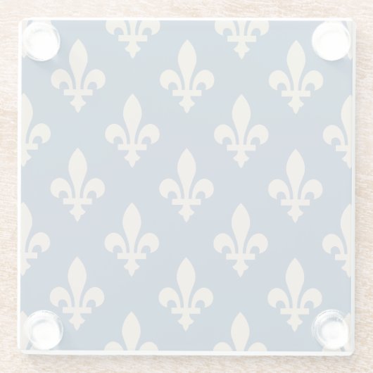 Lilie Pattern, Royal French, Cream on Blue Glasuntersetzer (Rückseite)