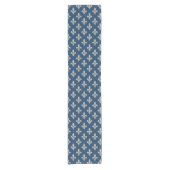 Lilie Pattern, Royal French, Cream on Blue Kurzer Tischläufer (Vorderseite)