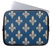 Lilie Pattern, Royal French, Cream on Blue Laptopschutzhülle (Vorderseite)