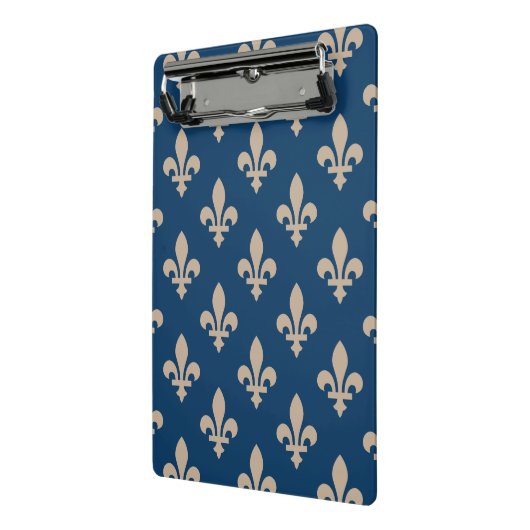 Lilie Pattern, Royal French, Cream on Blue Mini Klemmbrett (Gewinkelt2)