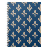 Lilie Pattern, Royal French, Cream on Blue Notizblock (Vorderseite)