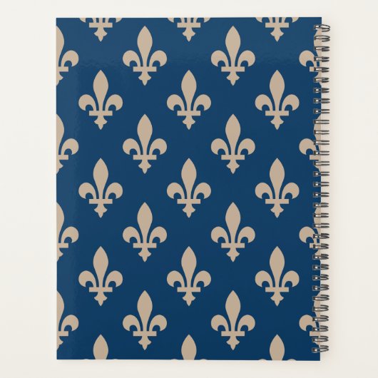 Lilie Pattern, Royal French, Cream on Blue Planer (Rückseite)