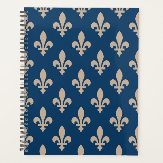 Lilie Pattern, Royal French, Cream on Blue Planer (Vorderseite)
