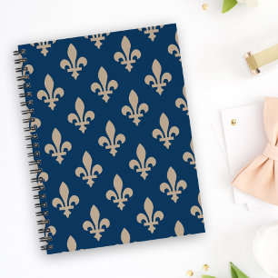 Lilie Pattern, Royal French, Cream on Blue Planer