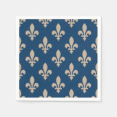 Lilie Pattern, Royal French, Cream on Blue Serviette (Vorderseite)