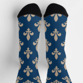 Lilie Pattern, Royal French, Cream on Blue Socken (Oben)