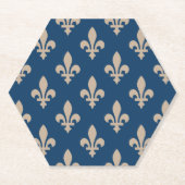 Lilie Pattern, Royal French, Cream on Blue Untersetzer (Vorderseite)