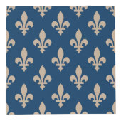 Lilie Pattern, Royal French, Cream on Blue Würfel (Vorderseite)