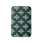 Lilie Pattern, Royal French Cream on Green Badematte (Vorderseite Vertikal)