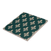 Lilie Pattern, Royal French Cream on Green Fliese (Seite)