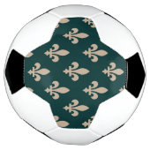 Lilie Pattern, Royal French Cream on Green Fußball (Gedreht)