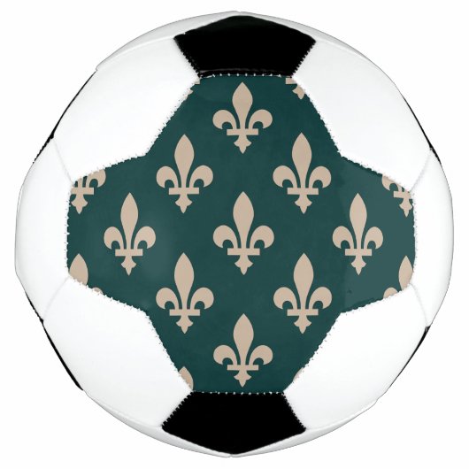 Lilie Pattern, Royal French Cream on Green Fußball (Vorderseite)