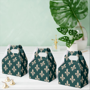 Lilie Pattern, Royal French Cream on Green Geschenkschachtel