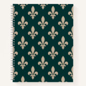Lilie Pattern, Royal French Cream on Green Notizblock (Vorderseite)