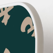 Lilie Pattern, Royal French Cream on Green Pickleball Schläger (Linke Seite)