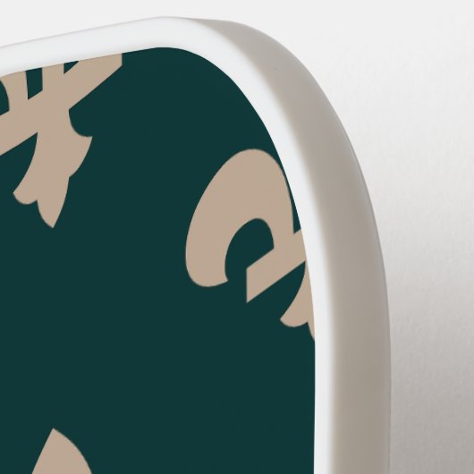 Lilie Pattern, Royal French Cream on Green Pickleball Schläger (Linke Seite)