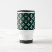 Lilie Pattern, Royal French Cream on Green Reisebecher (Mittel)