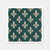 Lilie Pattern, Royal French Cream on Green Serviette (Vorderseite)