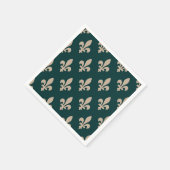 Lilie Pattern, Royal French Cream on Green Serviette (Ecke)