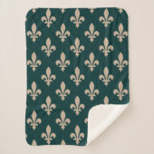 Lilie Pattern, Royal French Cream on Green Sherpadecke (Vorderseite)