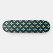 Lilie Pattern, Royal French Cream on Green Skateboard (Horizontal)