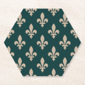 Lilie Pattern, Royal French Cream on Green Untersetzer (Vorderseite)