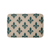 Lilie Pattern, Royal French Green on Cream Badematte (Vorderseite)