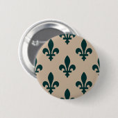 Lilie Pattern, Royal French Green on Cream Button (Vorne & Hinten)