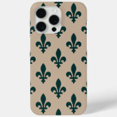 Lilie Pattern, Royal French Green on Cream Case-Mate iPhone Hülle (Rückseite)