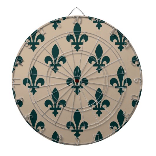 Lilie Pattern, Royal French Green on Cream Dartscheibe (vorne)